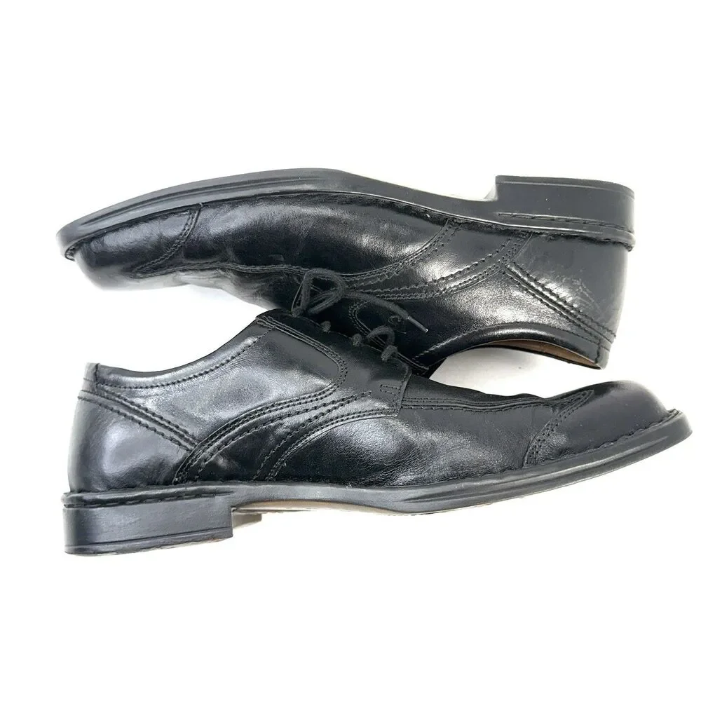 Josef Seibel Douglas 05 Black Leather Oxford Shoes EU 42 US 8.5-9 Mens Lace Up